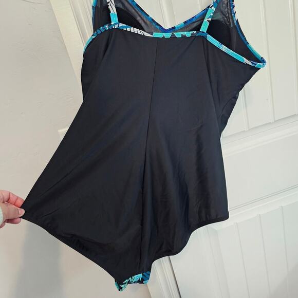 Christina Blue Krista Swimsuit Womens Size 24 Blue Floral One Piece Adjustable - Picture 6 of 14